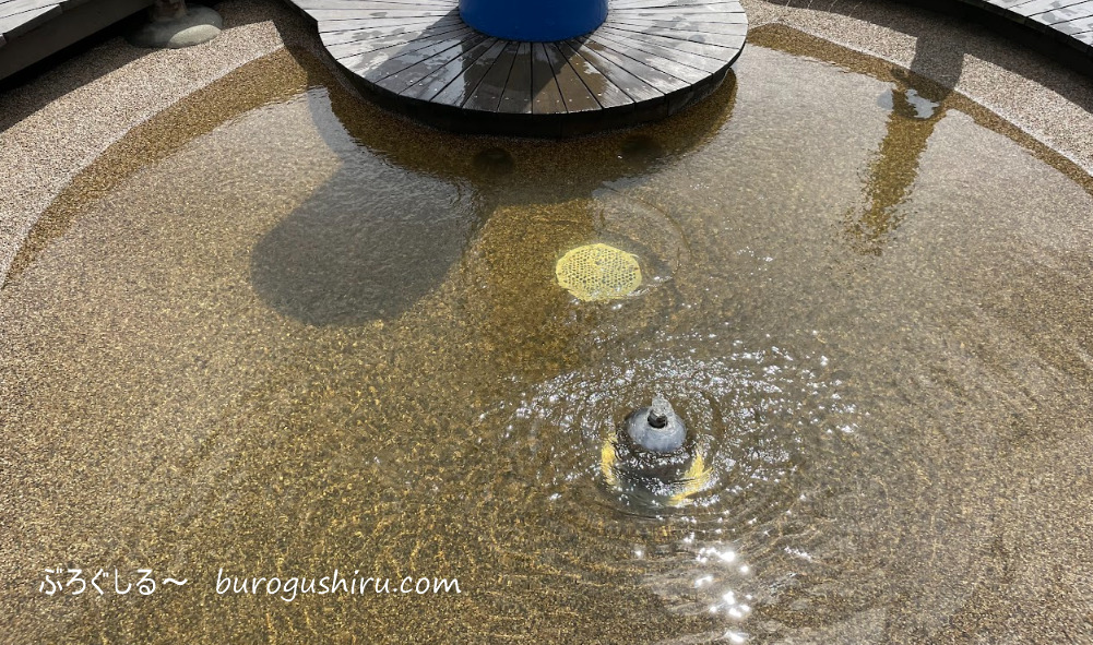 さぬきこどもの国で水遊び（水の湧き出ている場所）