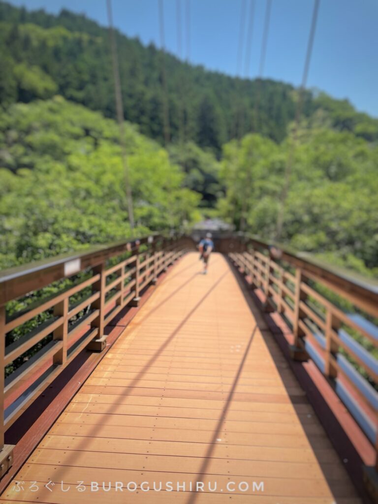 この橋を渡ってから少し歩く霧の森大福菓子工房があります。